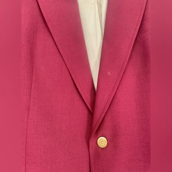 VTG Hart Schaffner Marx Jack Nicklaus Burgundy Blazer Gold Golf Bear Buttons